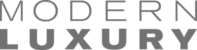 Text 'MODERN LUXURY' in a stylized font on a black background